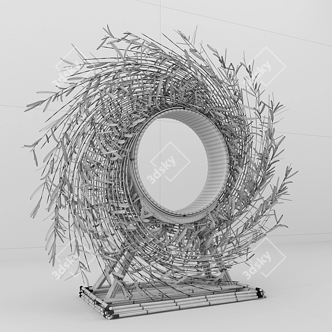 Beach Rattan Photo-Throne Chair 3D model image 5