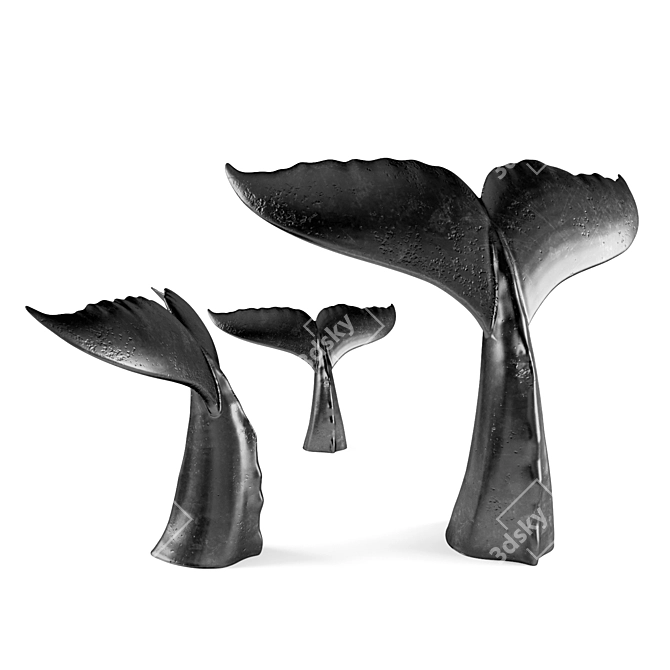 Stunning Whale Tail Sculpture 3D model image 2