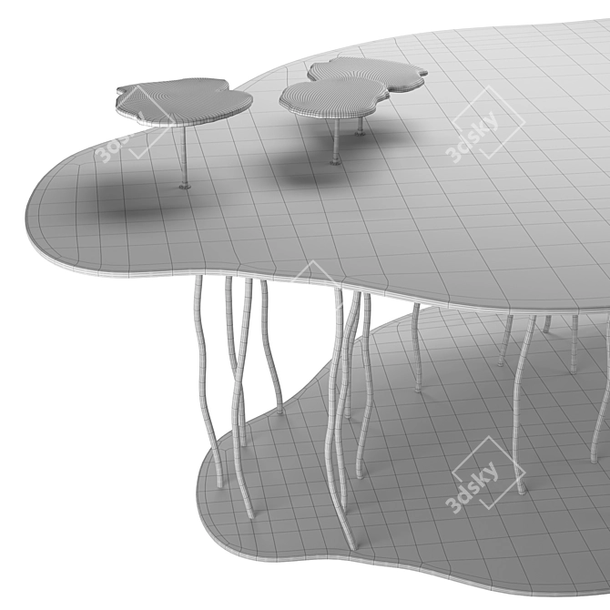 Luxury Papaveri Table - Artistic Elegance 3D model image 7