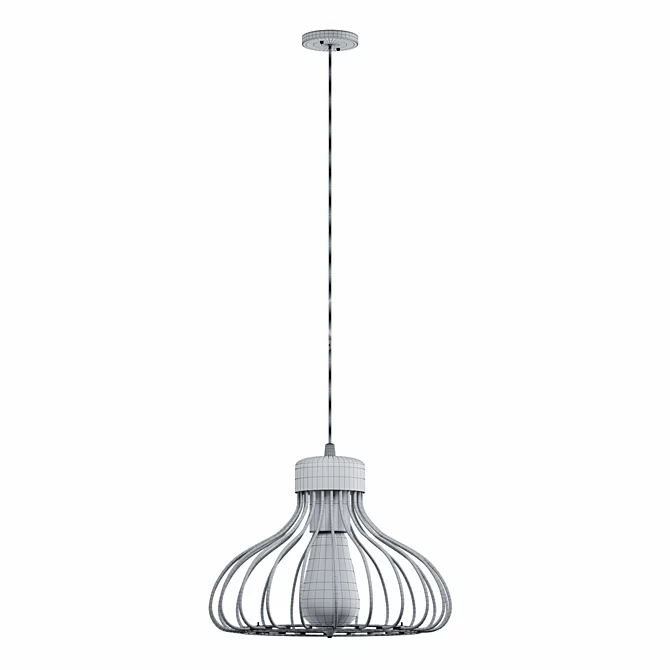 Nordic Retro Loft Pendant Light 3D model image 3