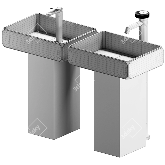 Keplero Collection Tower Sink 3D model image 2