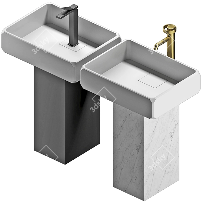 Keplero Collection Tower Sink 3D model image 5