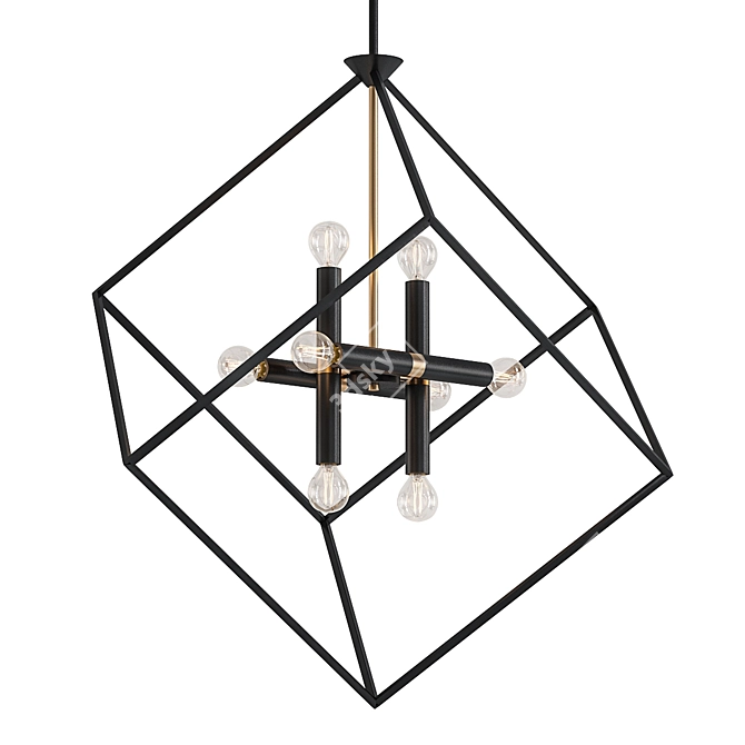 Contemporary Square Chandelier 3D model image 1