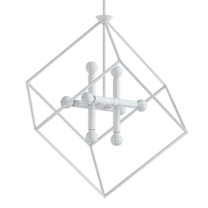 Contemporary Square Chandelier 3D model image 2