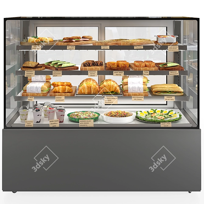 Stainless Steel Food Showcase Display 3D model image 1