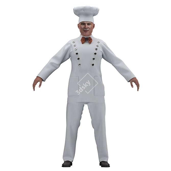 Chef Character Model - PBR_TEXTURES 3D model image 2