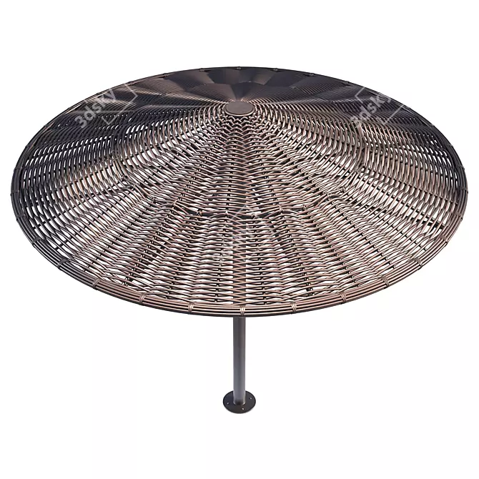 Rattan Beach Umbrella Premium 3D model image 2