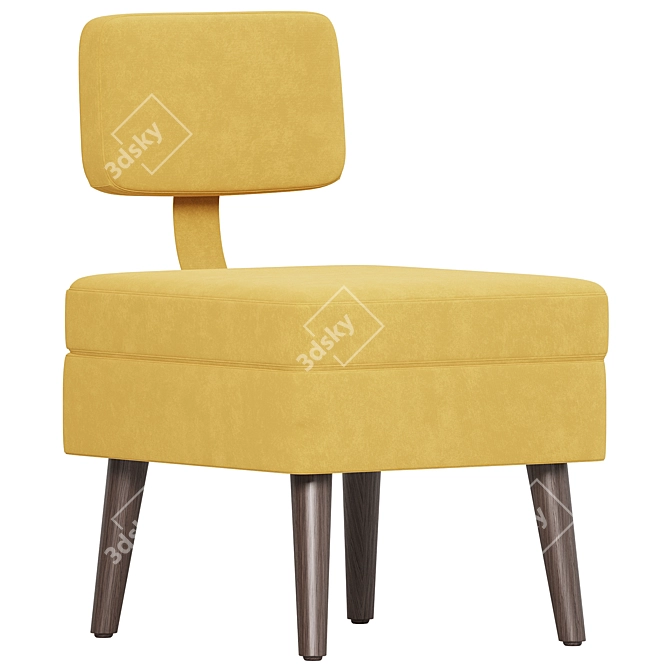 Modern Wide Side Chair Design 3D model image 1