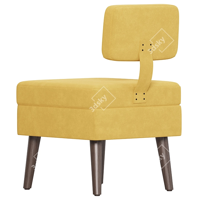 Modern Wide Side Chair Design 3D model image 3