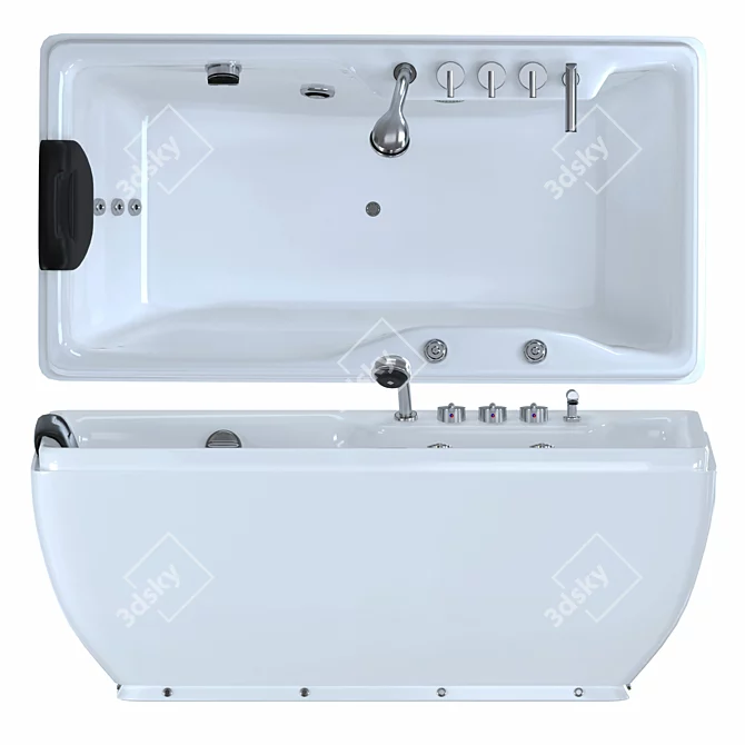 Modern Massage Bathtub H781mm 3D model image 1