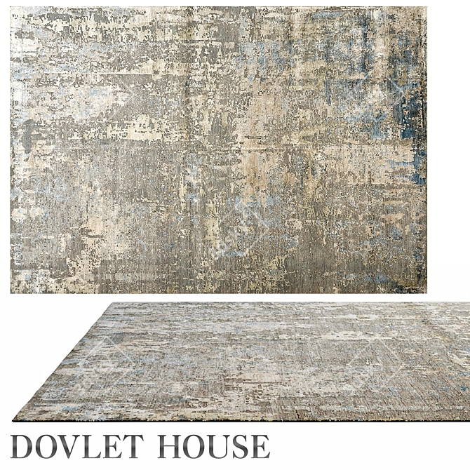 Luxury Dovlet House Wool Silk Rug 3D model image 1