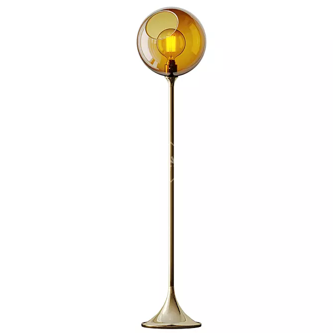 Elegant Ballroom Purple Gold Lamp 3D model image 2