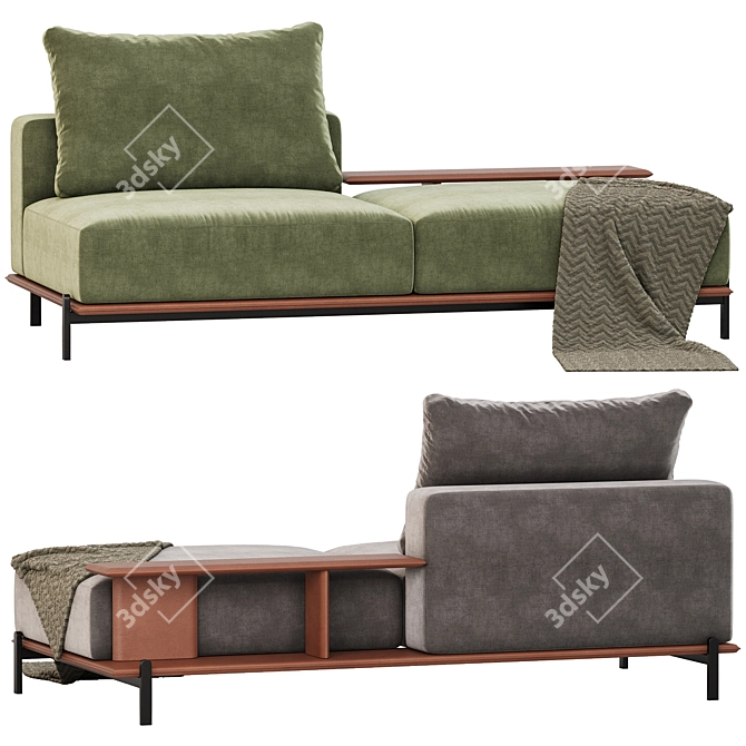 Modern Poliform Brera Sofa Set 3D model image 2