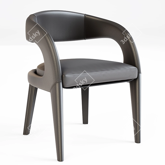 Sleek Sonoma Black Dining Chair 3D model image 1