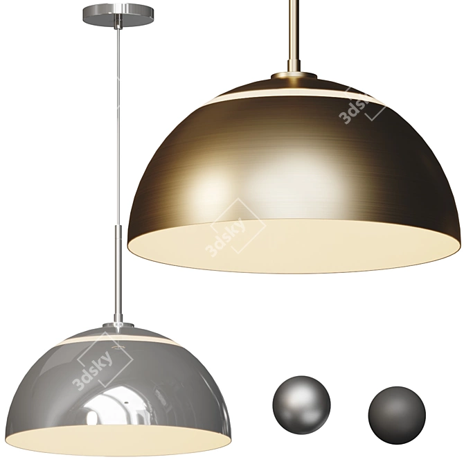 Metal Pendant Lighting Fixture Unique Finishes 3D model image 1