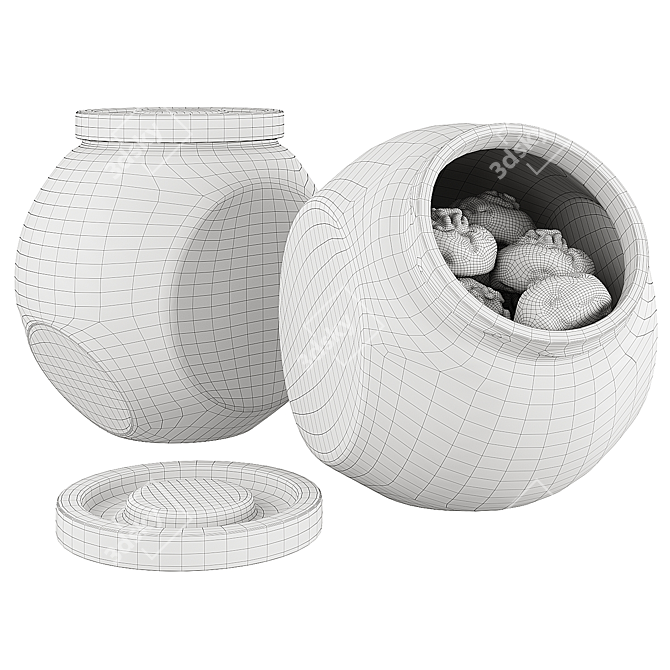 Glass Jar Cookie Storage Solution 3D model image 2