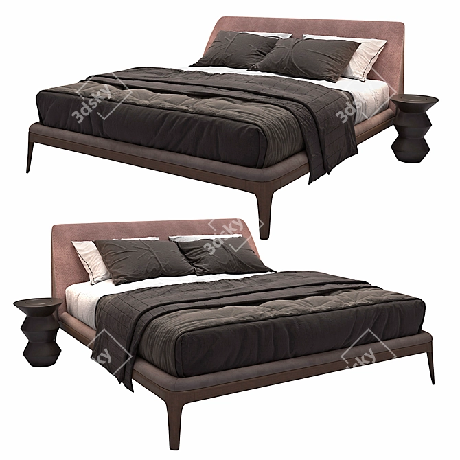 Elegant Kelly Poliform Bed 3D model image 2