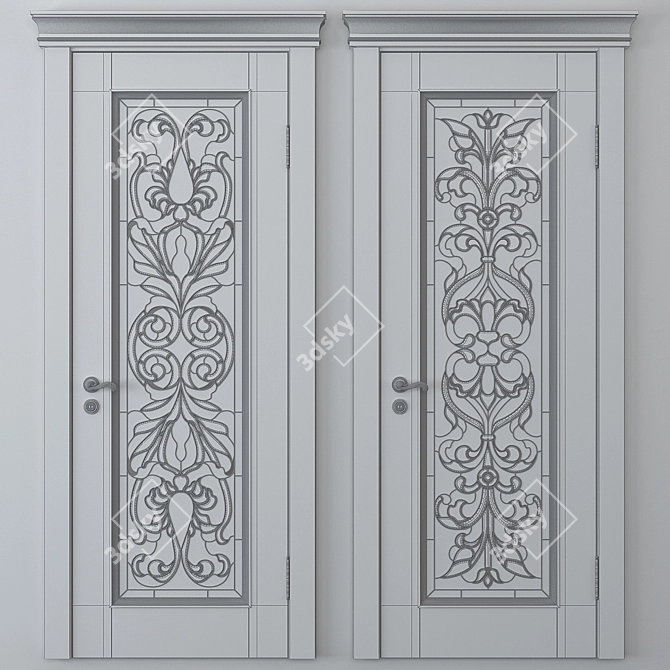 Stained Glass Door: Elegant Design 3D model image 4