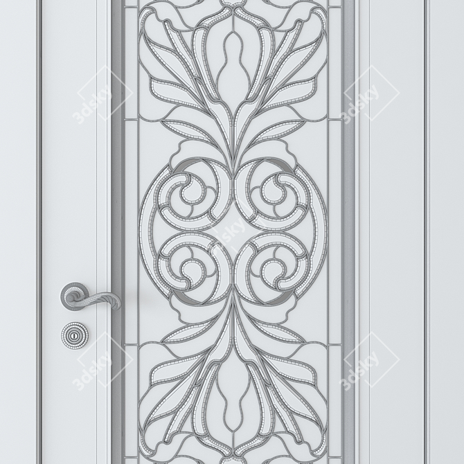 Stained Glass Door: Elegant Design 3D model image 5