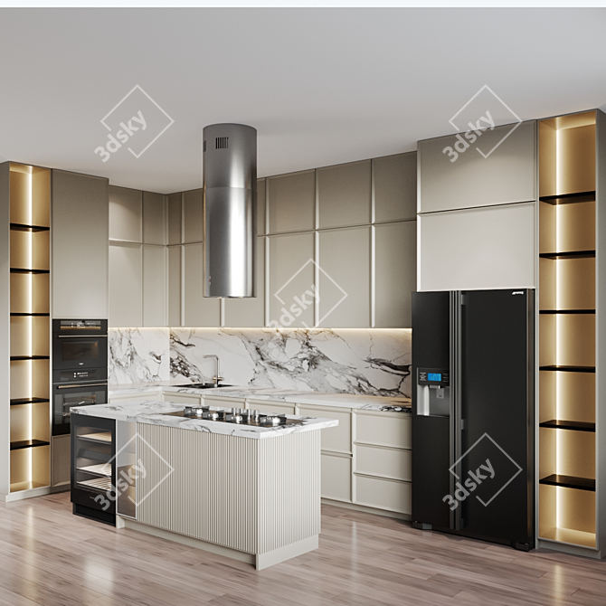 Modern Kitchen Set 53 3D model image 3