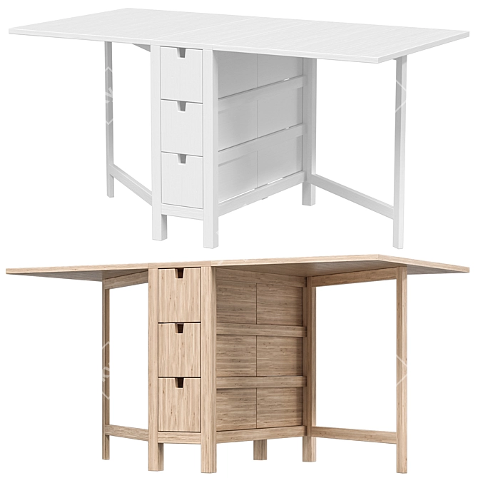 Compact IKEA NORDEN Folding Desk 3D model image 2