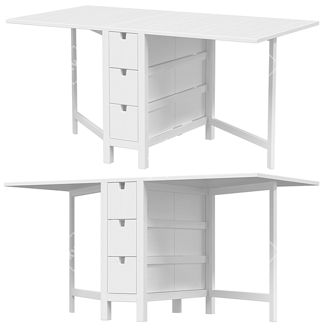 Compact IKEA NORDEN Folding Desk 3D model image 3