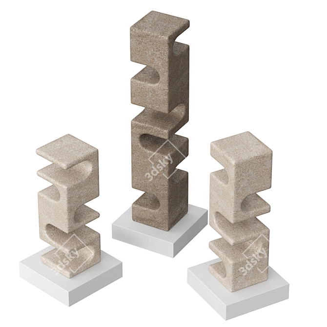 Abstract Stone Sculptures by Cesare Arduini 3D model image 2