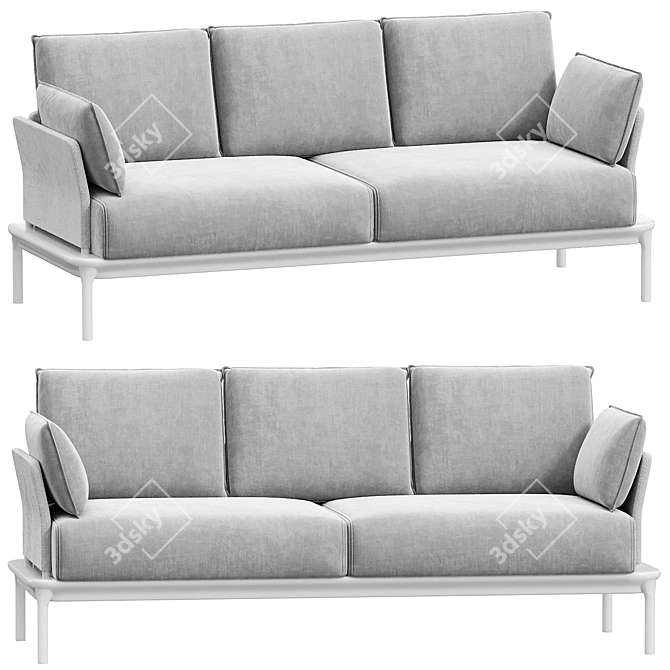 Elegant Reva Sleek Comfort Sofa 3D model image 1