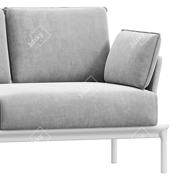 Elegant Reva Sleek Comfort Sofa 3D model image 2