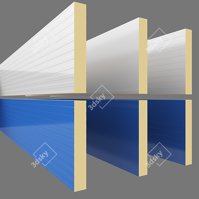 Metal Profile Sandwich Panels 3D model image 3