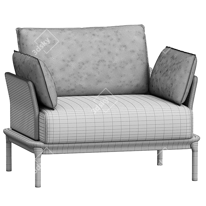 Stylish Reva Armchair | TheContractChair 3D model image 2