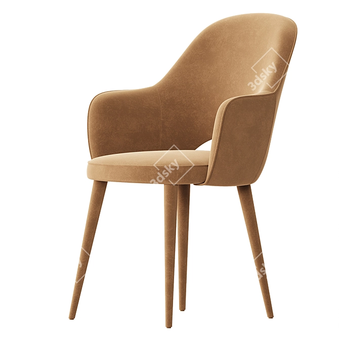 Luxurious Velvet Chair by Pols Potten 3D model image 3