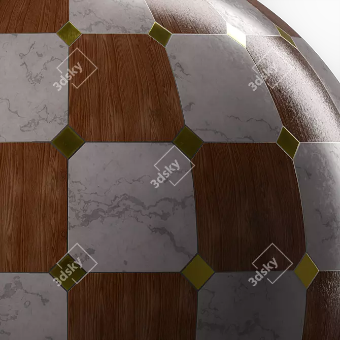 Metallic Mix Marble Tile PBR 3D model image 3