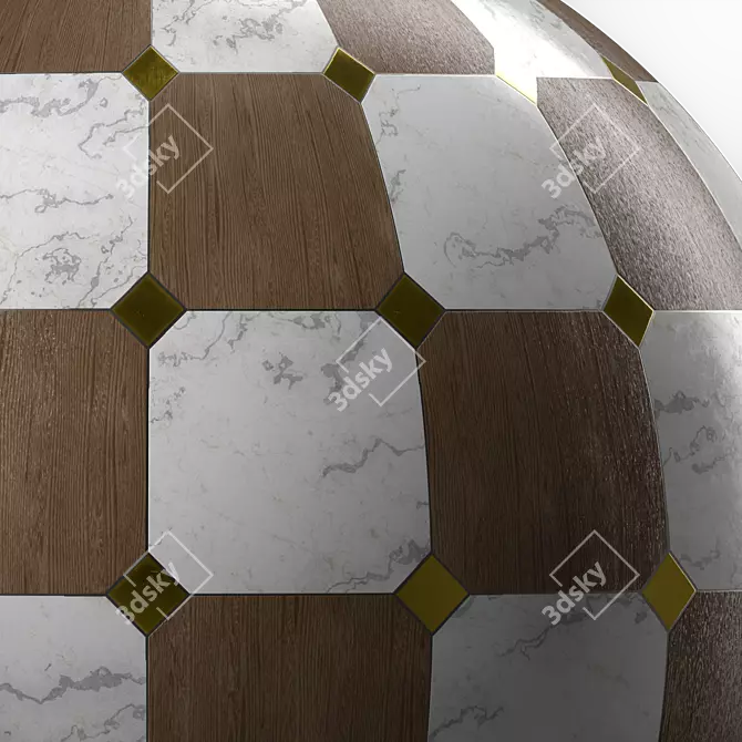 Metallic Mix Marble Tile PBR 3D model image 5