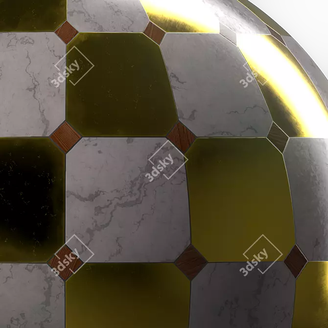 Metallic Mix Marble Tile PBR 3D model image 7