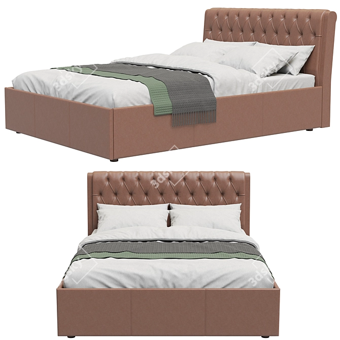 Elegant Jenny Bed Design 3D model image 2