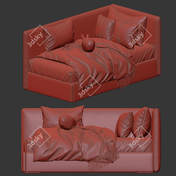 Sleek Modern Sofa Bed Design 3D model image 6