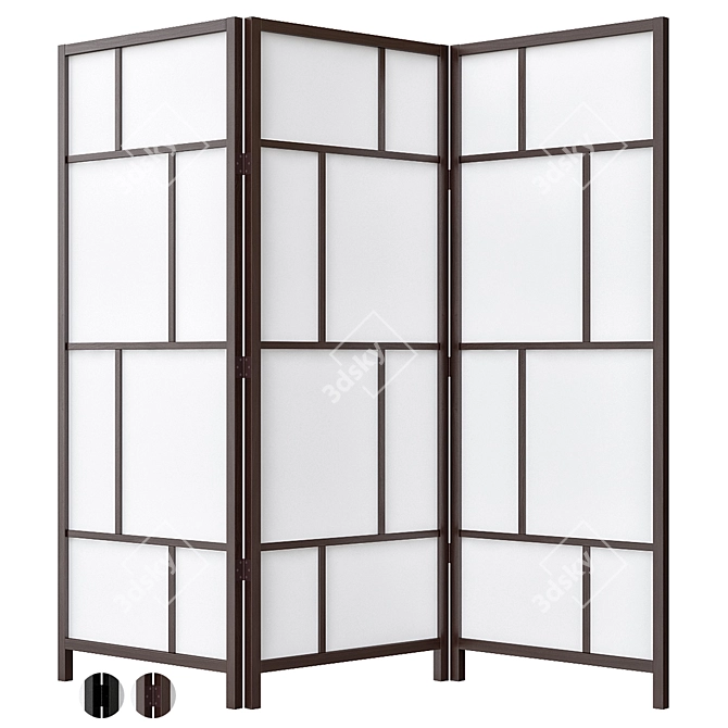 Modern Folding Room Divider Stand 3D model image 1