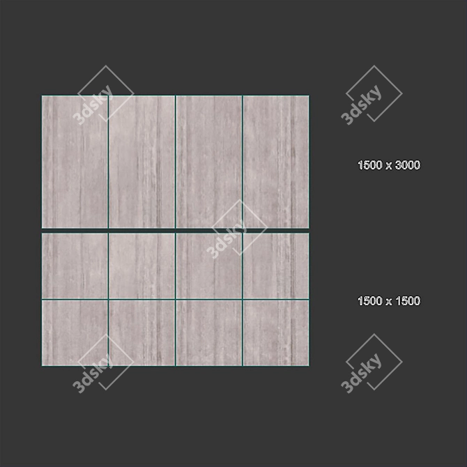 Neural-Enhanced Cemento Grigio Tiles 3D model image 4