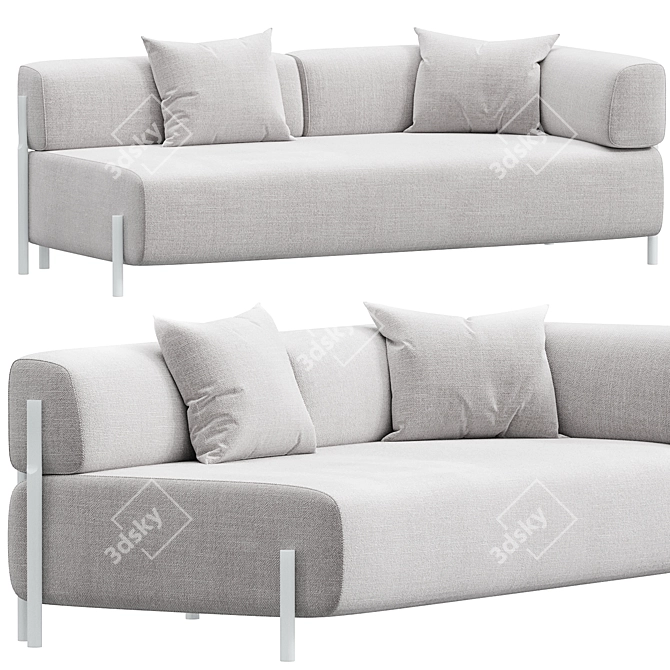 Modern 2-Seater Chaise Hem 3D model image 1