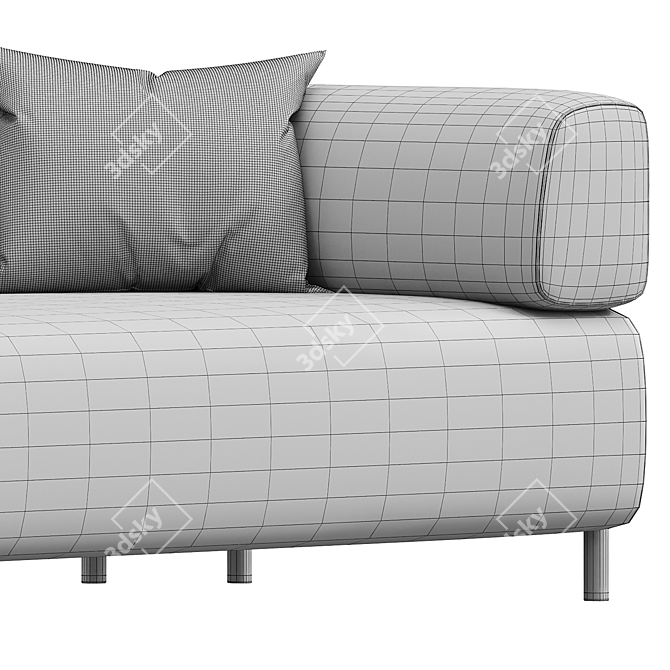 Modern 2-Seater Chaise Hem 3D model image 3