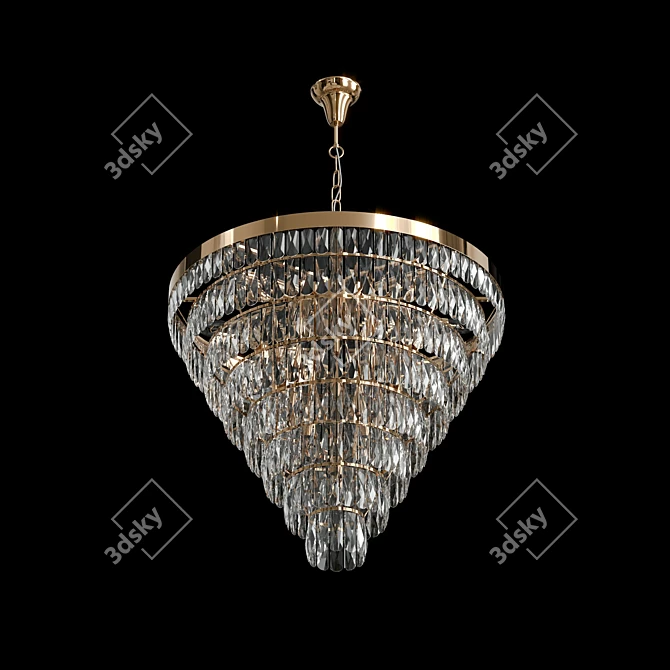 Crystal Lux Abigail Gold Chandelier 3D model image 2