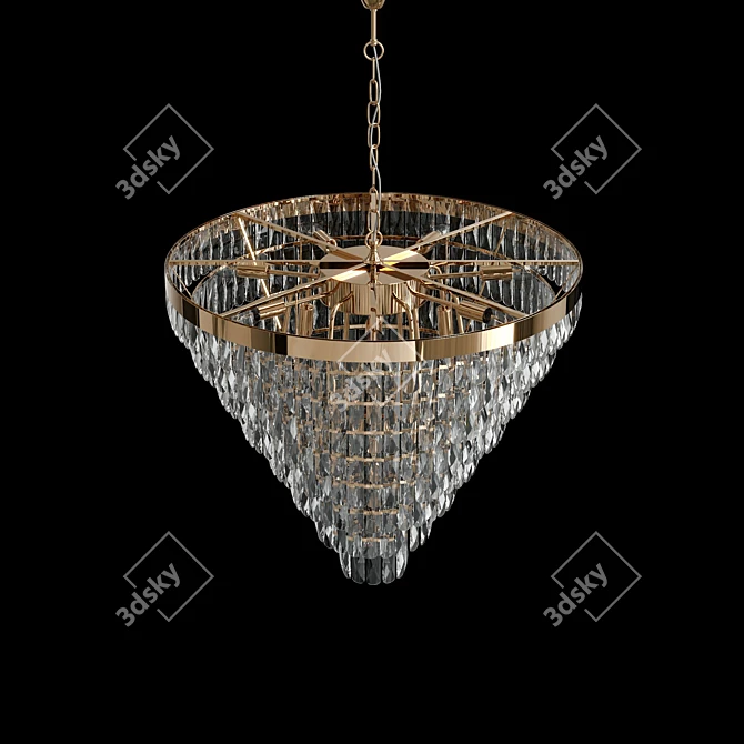 Crystal Lux Abigail Gold Chandelier 3D model image 3