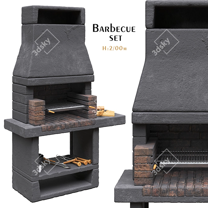  Aran Barbecue Grill Set 3D model image 1