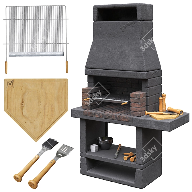  Aran Barbecue Grill Set 3D model image 2