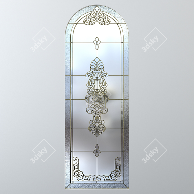 Elegant Stained Glass Archway 3D model image 2