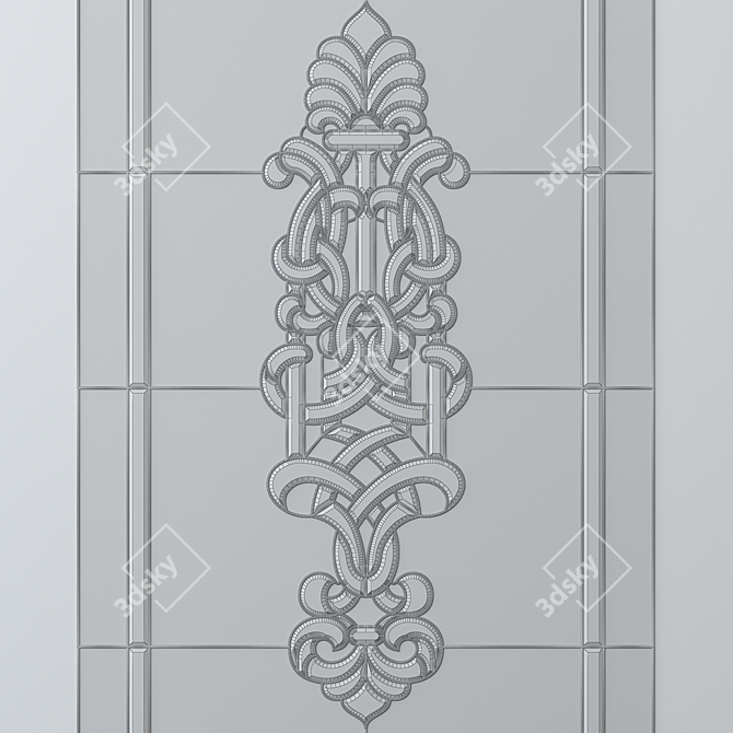 Elegant Stained Glass Archway 3D model image 4