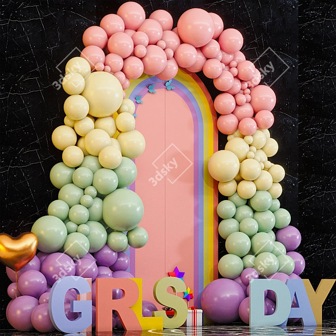 Happy Girls Day 3D Design 3D model image 4