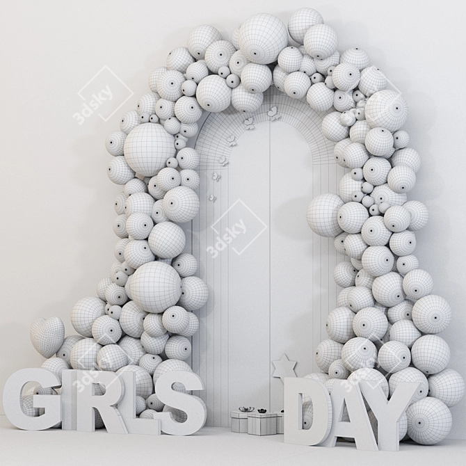 Happy Girls Day 3D Design 3D model image 7