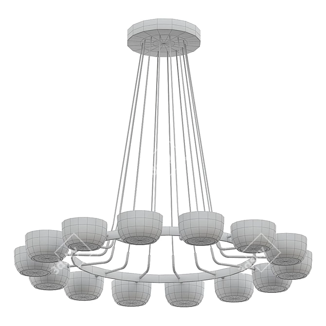 Italian Modern Blue Chandelier Stilnovo 3D model image 2